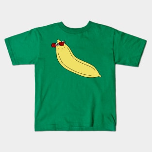 Banana with a crown of Flowers Kids T-Shirt